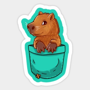 Pocket Cute Capybara Sticker